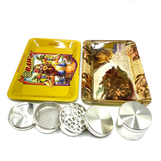 Rolling Tray And Grinder Set 18X12.5cm